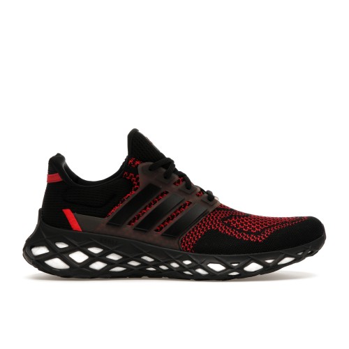 Кроссы adidas Ultra Boost Web DNA Core Black Vivid Red - мужская сетка размеров