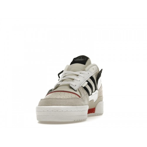 Кроссы adidas Forum Exhibit Low White Vivid Red - мужская сетка размеров