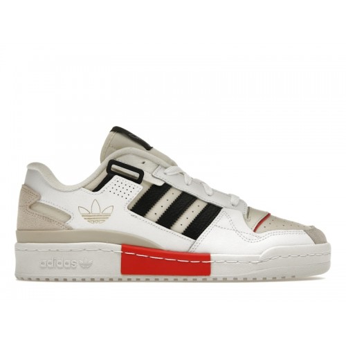 Кроссы adidas Forum Exhibit Low White Vivid Red - мужская сетка размеров