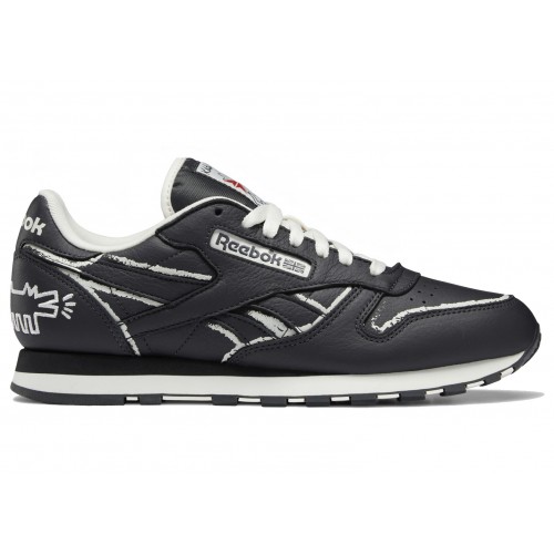 Кроссы Reebok Classic Leather Keith Haring Pure Grey Chalkboard Dog - мужская сетка размеров