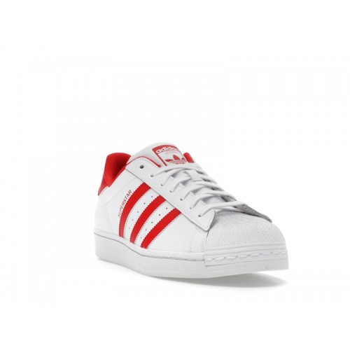 adidas Superstar Cloud White Vivid Red - мужская сетка размеров