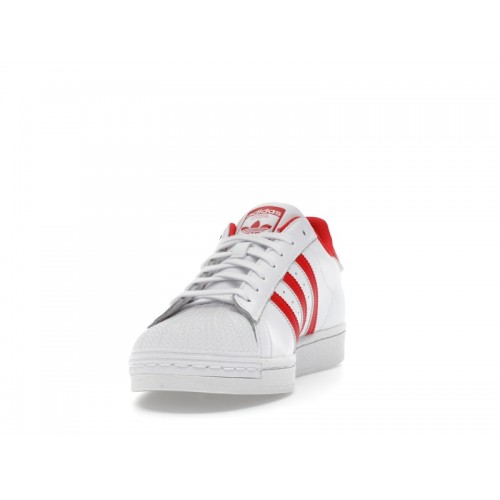adidas Superstar Cloud White Vivid Red - мужская сетка размеров