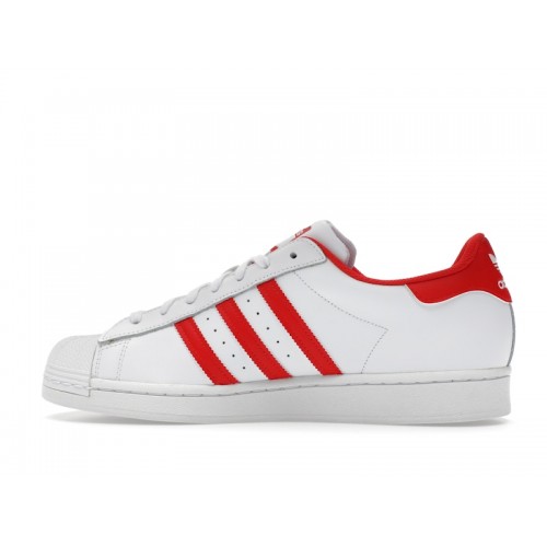 adidas Superstar Cloud White Vivid Red - мужская сетка размеров