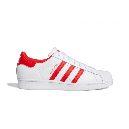 Кроссы adidas Superstar Cloud White Vivid Red - мужская сетка размеров