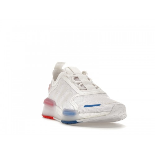 Кроссы adidas NMD V3 White Red Blue (GS) - подростковая сетка размеров
