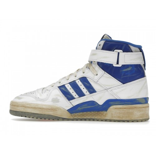 Кроссы adidas Forum 84 Hi AEC White Blue - мужская сетка размеров