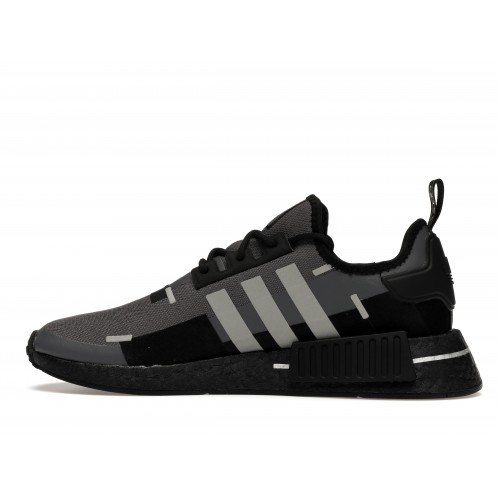 Кроссы adidas NMD R1 Black Carbon Metallic - мужская сетка размеров