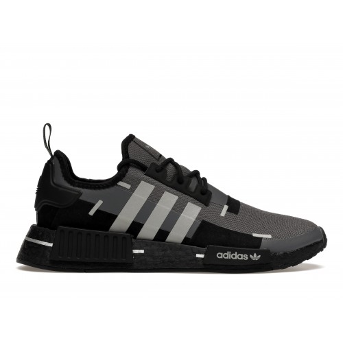 Кроссы adidas NMD R1 Black Carbon Metallic - мужская сетка размеров