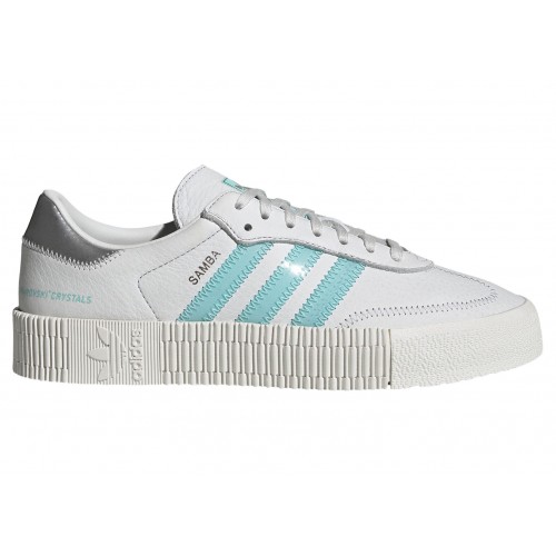 Кроссы adidas Sambarose Swarovski White Clear Aqua (W) - женская сетка размеров