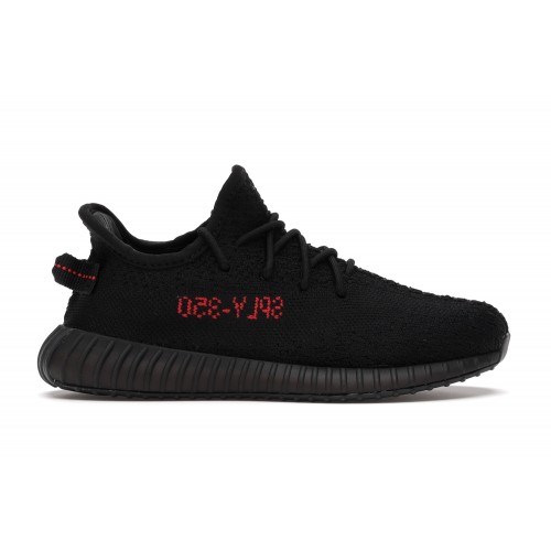 Кроссы adidas Yeezy Boost 350 V2 Black Red (Kids) - детская сетка размеров