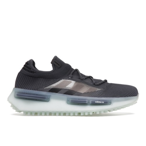 Кроссы adidas NMD S1 Grey Green Glow - мужская сетка размеров