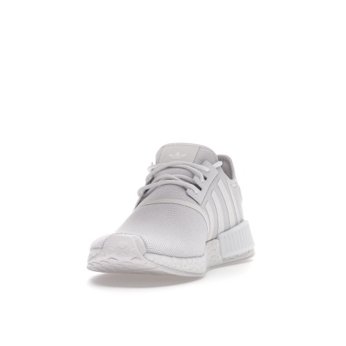 Кроссы adidas NMD R1 Primeblue Triple White - мужская сетка размеров