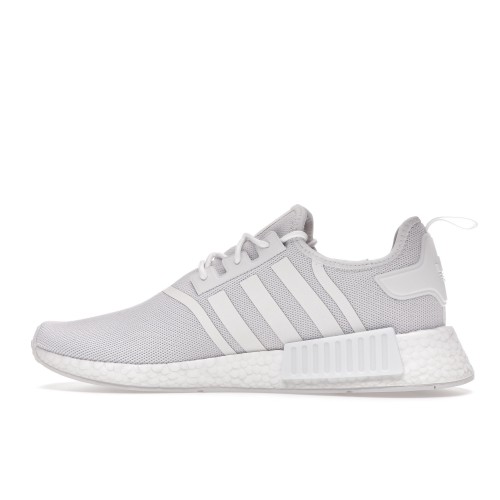 Кроссы adidas NMD R1 Primeblue Triple White - мужская сетка размеров