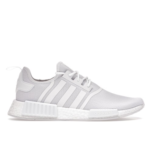 Кроссы adidas NMD R1 Primeblue Triple White - мужская сетка размеров