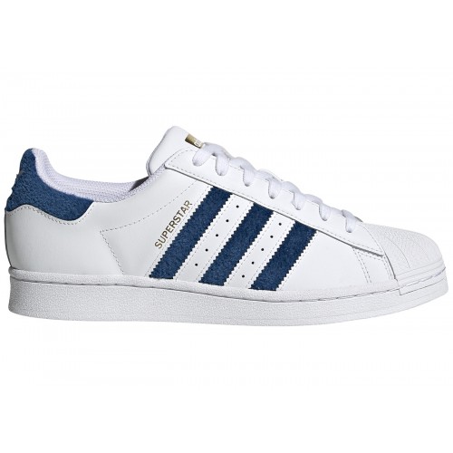 Кроссы adidas Superstar Chenille Stripes Cloud White Blue - мужская сетка размеров