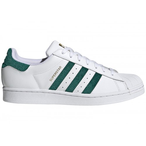 adidas Superstar Chenille Stripes Cloud White Green - мужская сетка размеров