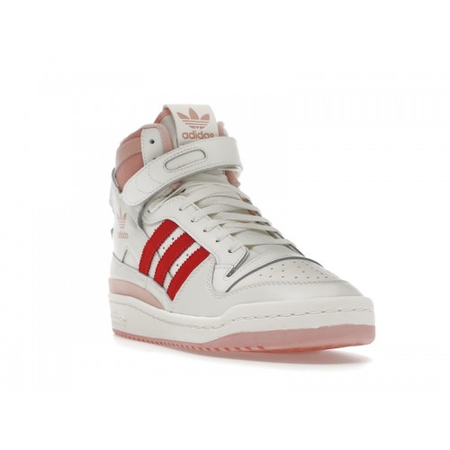 Кроссы adidas Forum 84 Hi Off White Pink Red - мужская сетка размеров