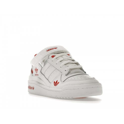 Кроссы adidas Forum Low Cloud White Red - мужская сетка размеров