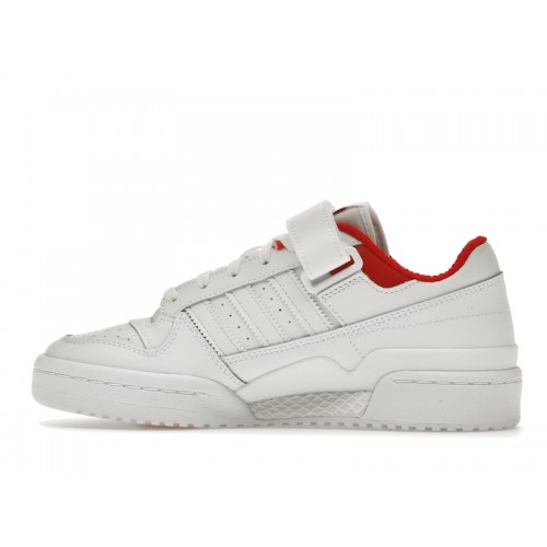 Кроссы adidas Forum Low Cloud White Red - мужская сетка размеров