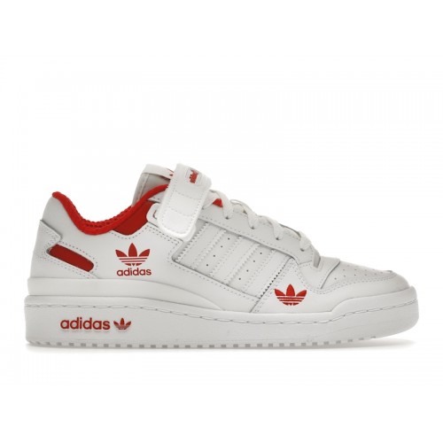 Кроссы adidas Forum Low Cloud White Red - мужская сетка размеров