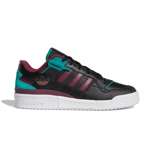 Кроссы adidas Forum Exhibit Low Black Crimson Green - мужская сетка размеров