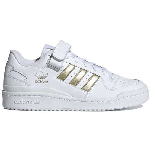 Кроссы adidas Forum Low Cloud White Gold Metallic (W) - женская сетка размеров