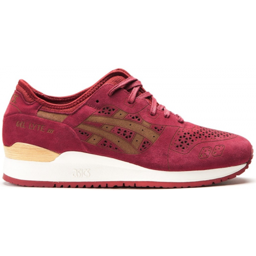 Кроссы ASICS Gel-Lyte III Laser Cut (Burgundy) - мужская сетка размеров