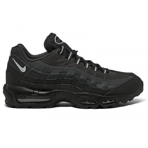 Кроссы Nike Air Max 95 Black Silver - мужская сетка размеров