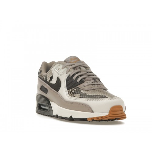 Кроссы Nike Air Max 90 SE Tan Snakeskin (W) - женская сетка размеров