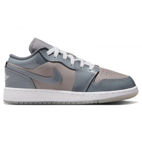 Кроссы Jordan 1 Low SE Medium Grey Cool Grey White (GS) - подростковая сетка размеров
