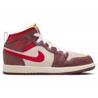 Детские кроссовки Jordan 1 Mid SE Bread Butter & Sole (PS)