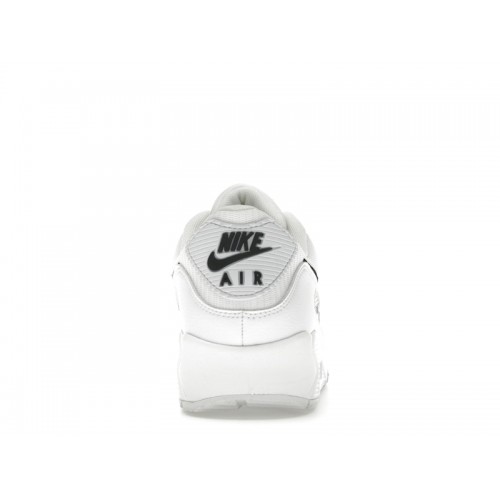 Кроссы Nike Air Max 90 White Black Outlined Swoosh - мужская сетка размеров