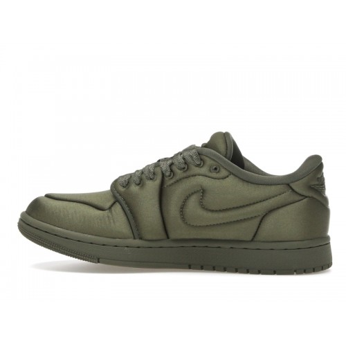 Wmns Air Jordan 1 Low Method of Make Satin Medium Olive - женская сетка размеров