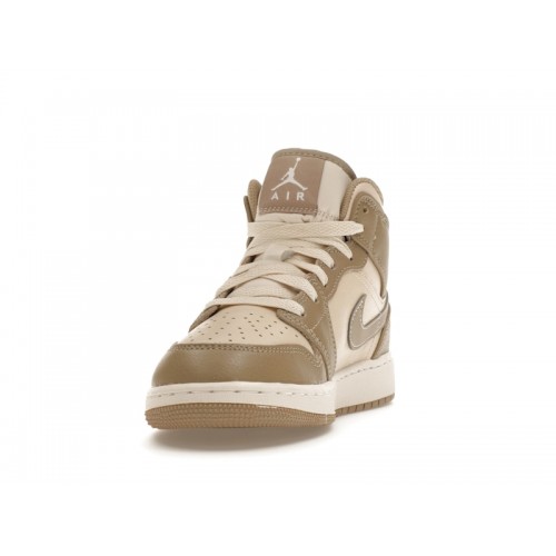Air Jordan Retro 1 Mid GS Legend Light Brown - подростковая сетка размеров