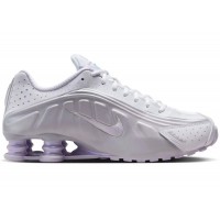 Женские кроссовки Nike Shox R4 White Metallic Platinum Barely Grape (W)