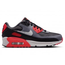 Подростковые Nike Air Max 90 Black Cool Grey Bright Crimson Photon Dust (GS)