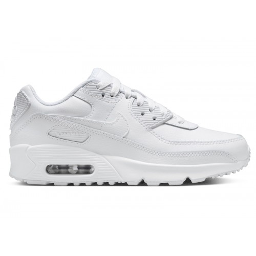 Nike Air Max 90 GS White Metallic Silver - подростковая сетка размеров