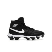 Подростковые кроссовки Jordan 1 Mid Cleat Black White (GS)