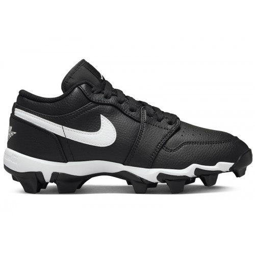 Air Jordan 1 Low Cleat GS Black White - подростковая сетка размеров