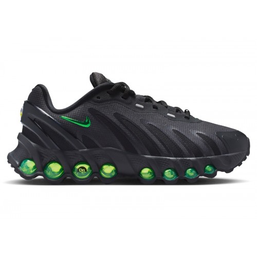Кроссы Nike Air Max Dn8 Black Green Strike Dark Smoke Grey (GS) - подростковая сетка размеров