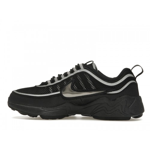 Кроссы Nike Air Zoom Spiridon Black Metallic Silver - мужская сетка размеров