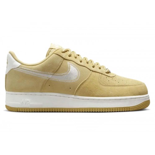 Кроссы Nike Air Force 1 Low 07 LV8 Buff Gold Sail Embroidered Swoosh - мужская сетка размеров