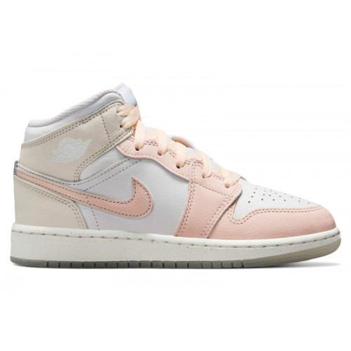 Air Jordan 1 Mid GS Sail Guava Ice - подростковая сетка размеров