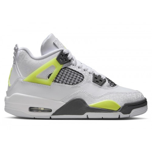 Air Jordan 4 Retro GS Light Lemon Twist - подростковая сетка размеров
