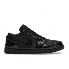 Женские кроссовки Jordan 1 Low SE Patent Elephant Black (W)