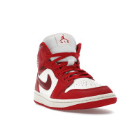 Женские Jordan 1 Mid SE Red Cracked Leather (W)