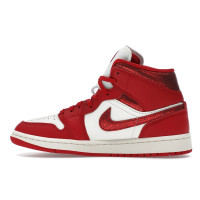 Женские Jordan 1 Mid SE Red Cracked Leather (W)