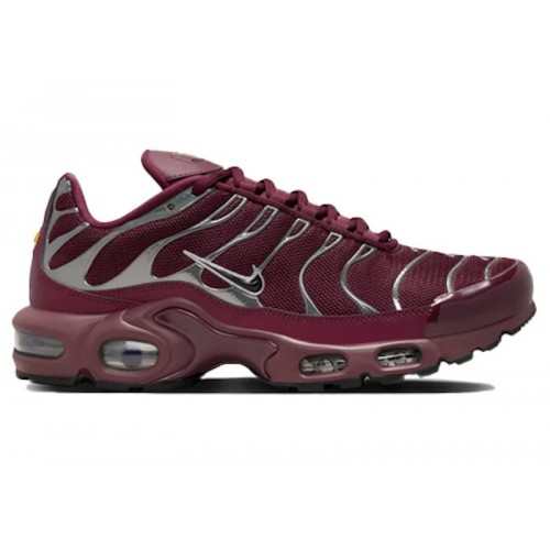 Кроссы Nike Air Max Plus SE Night Maroon Metallic Silver (W) - женская сетка размеров