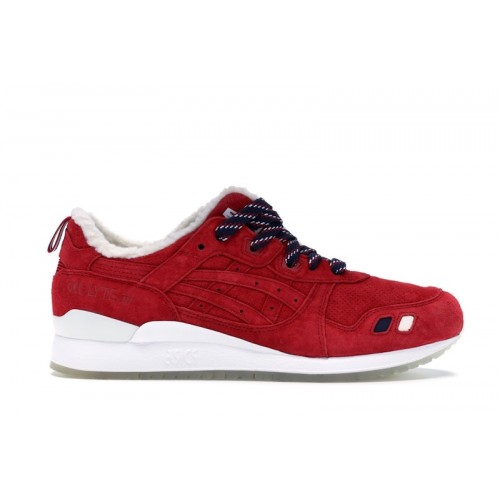 Кроссы ASICS Gel-Lyte III Kith x Moncler Red - мужская сетка размеров