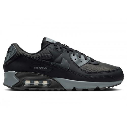 Кроссы Nike Air Max 90 Black Anthracite Cool Grey - мужская сетка размеров